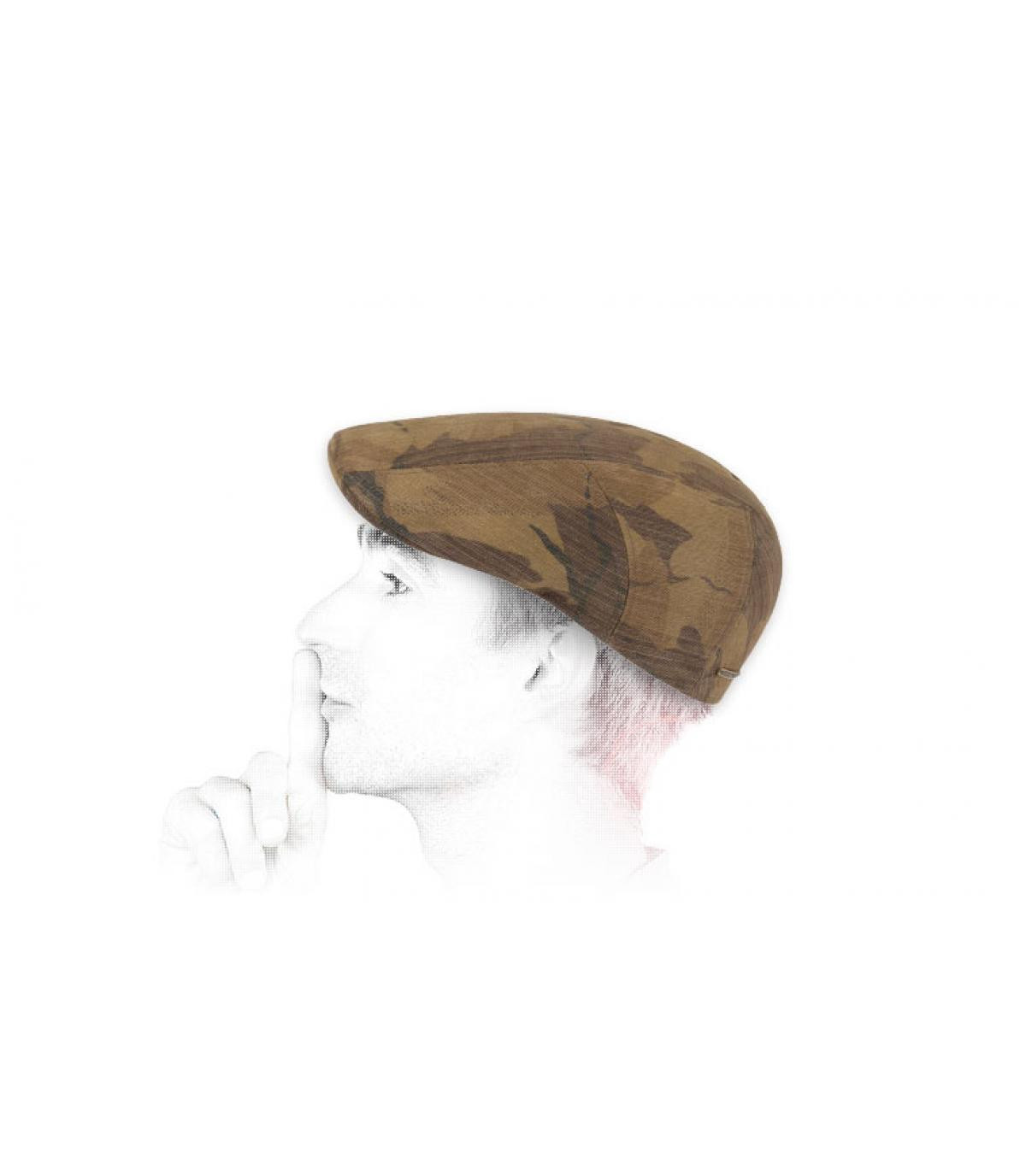 camo flat cap cotton Ivy Cap Waxed Cotton Camouflage